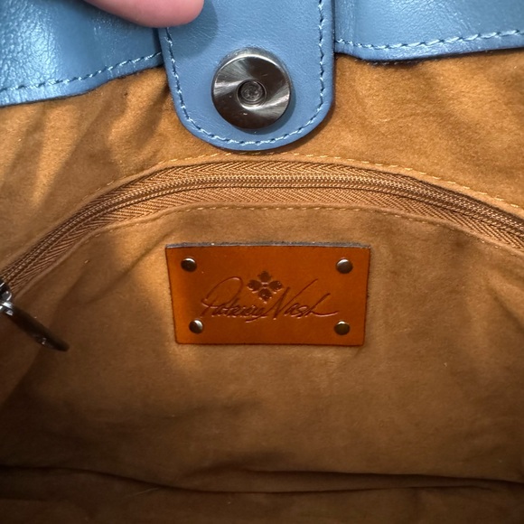 Patricia Nash Slate Blue Leather Shoulder Bag - Picture 6 of 11